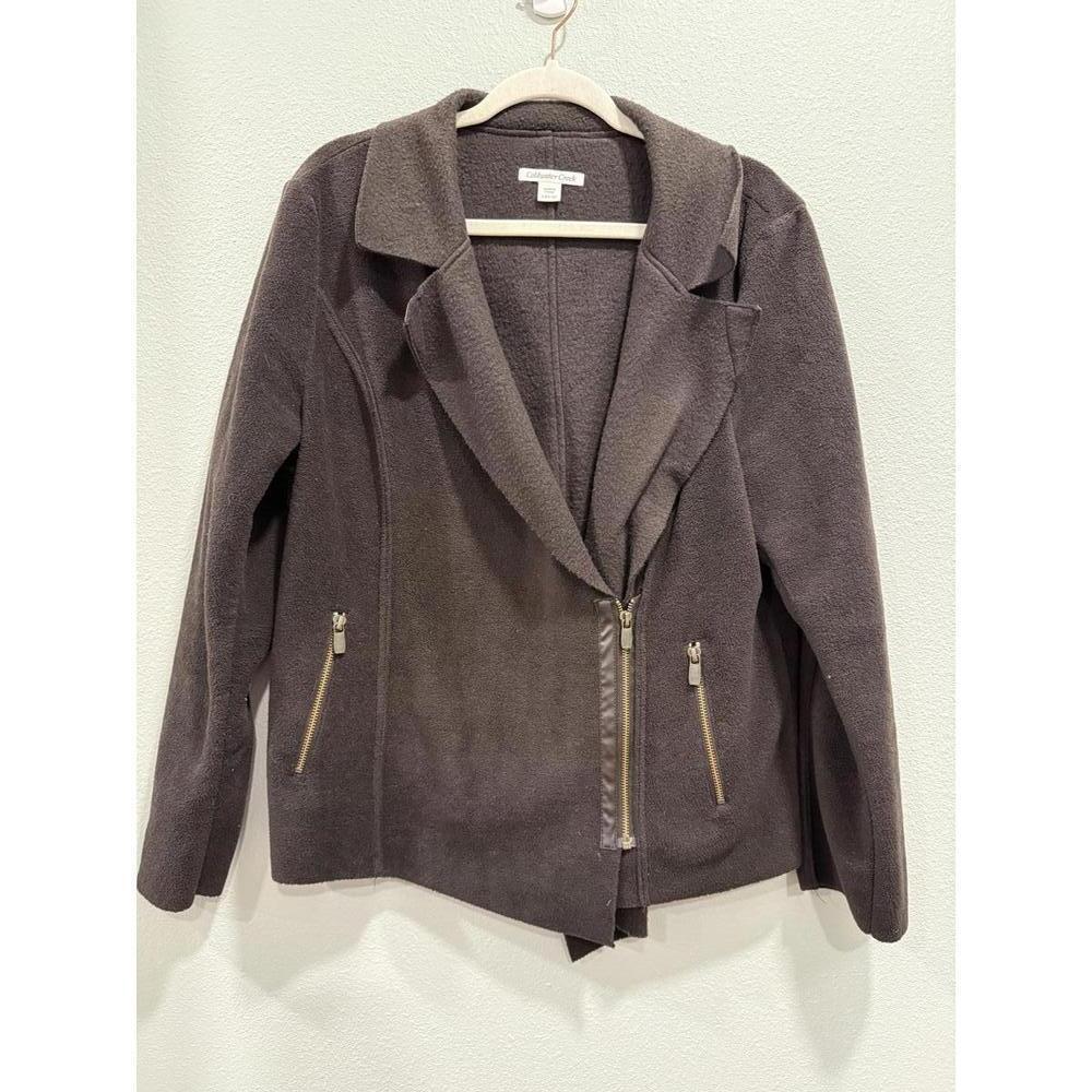 Vintage Coldwater Creek Chocolate Brown Fleece Jacket, Women's Large - Picture 1 of 5